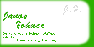 janos hohner business card